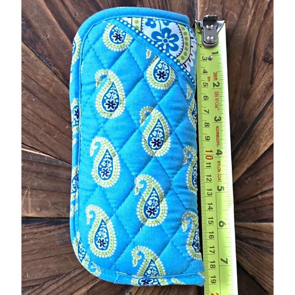 Vera Bradley Quilted Cloth Soft Glasses Case Blue Green White Paisley